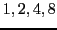 $ 1,2,4,8$